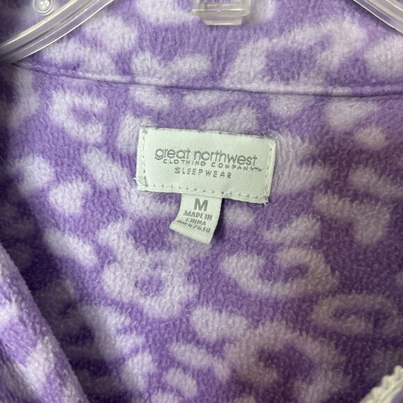 Great Northwest Clothing Company Sleepwear Medium Purple Fleece Pajama Set - Picture 6 of 7